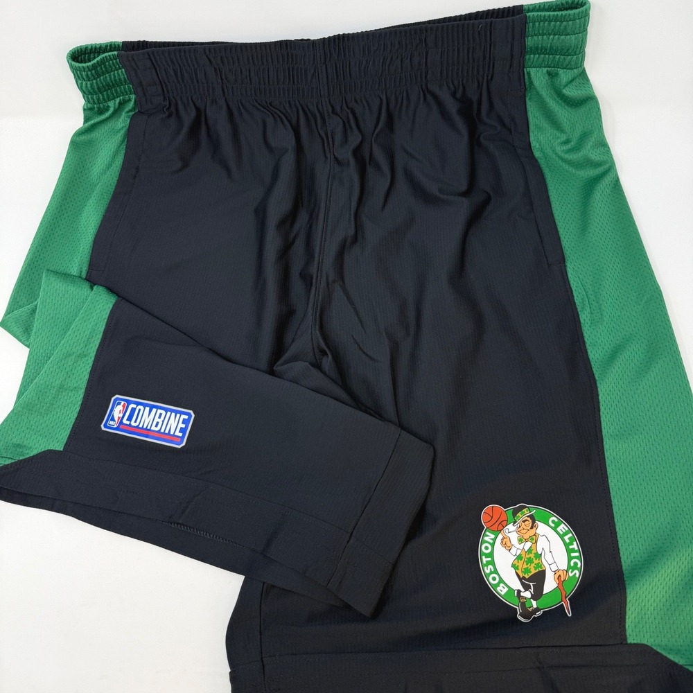 Under Armour NBA Combine Boston Celtics Shorts Mens XL Black Green HeatGear